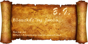 Bleszkány Imola névjegykártya